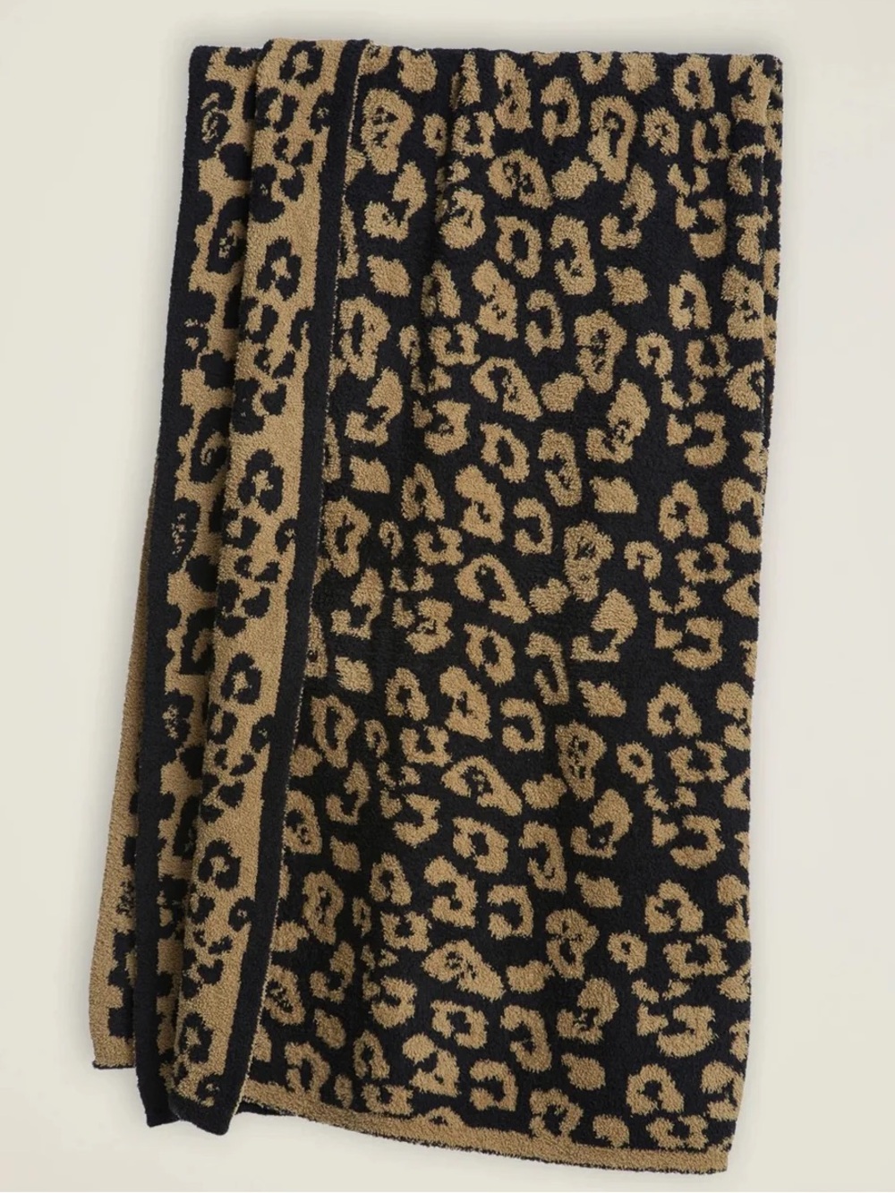 Barefoot Dreams CozyChic Barefoot in the Wild Blanket - Camel/ Black Leopard